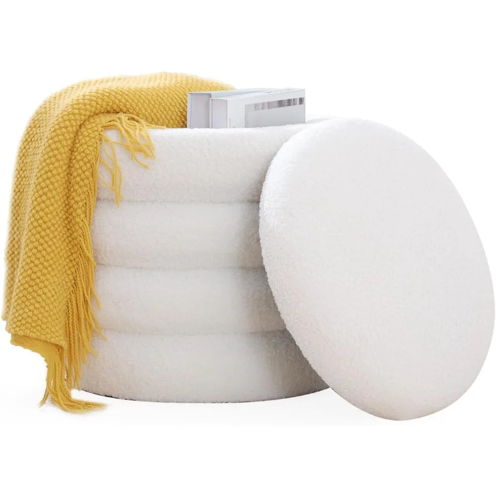 Round Storage Ottoman