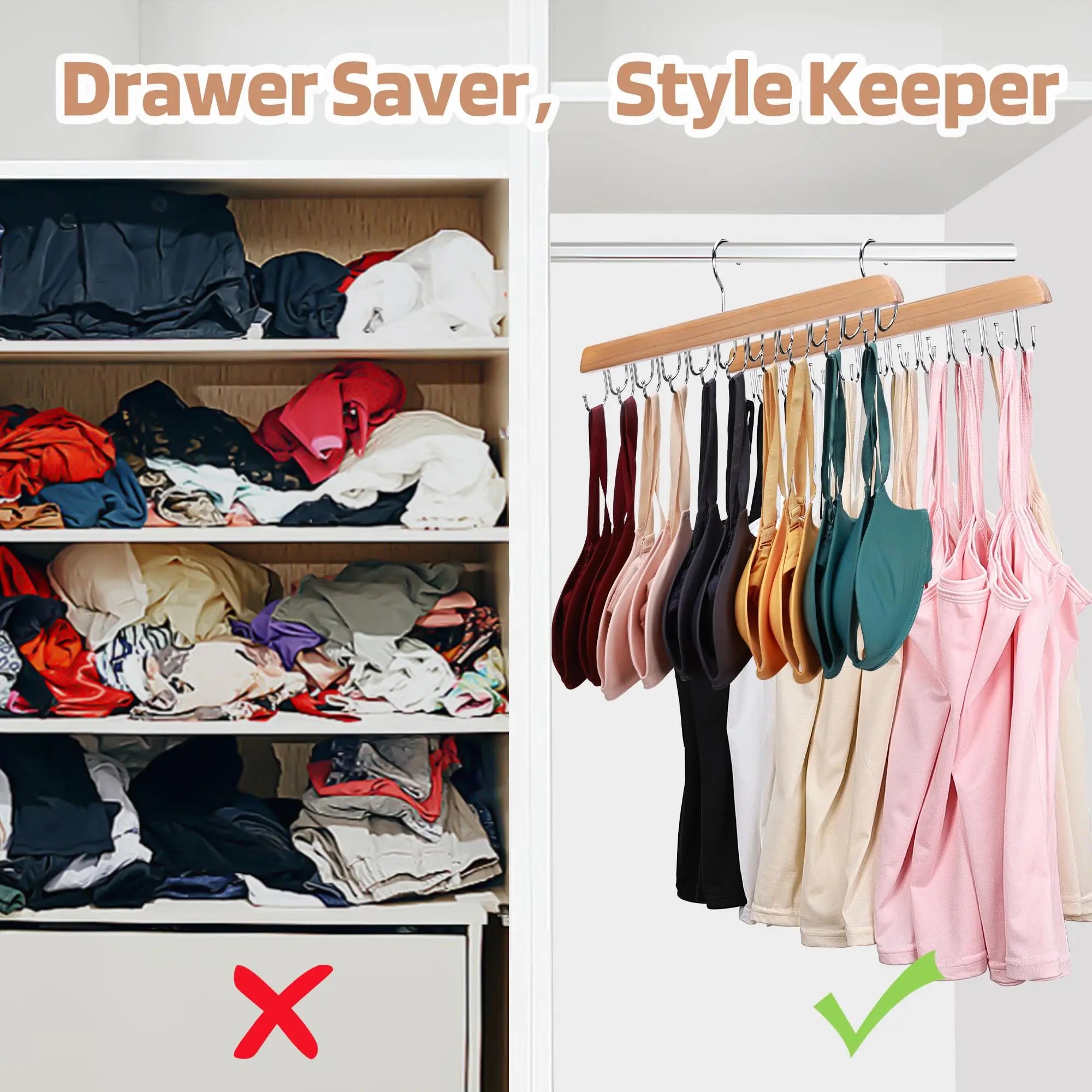 Wooden Belt & Scarf Organizer